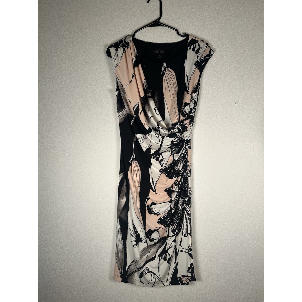 Connected Apparel Cap Sleeveless Dress Size 8 Floral Pink , Black, White